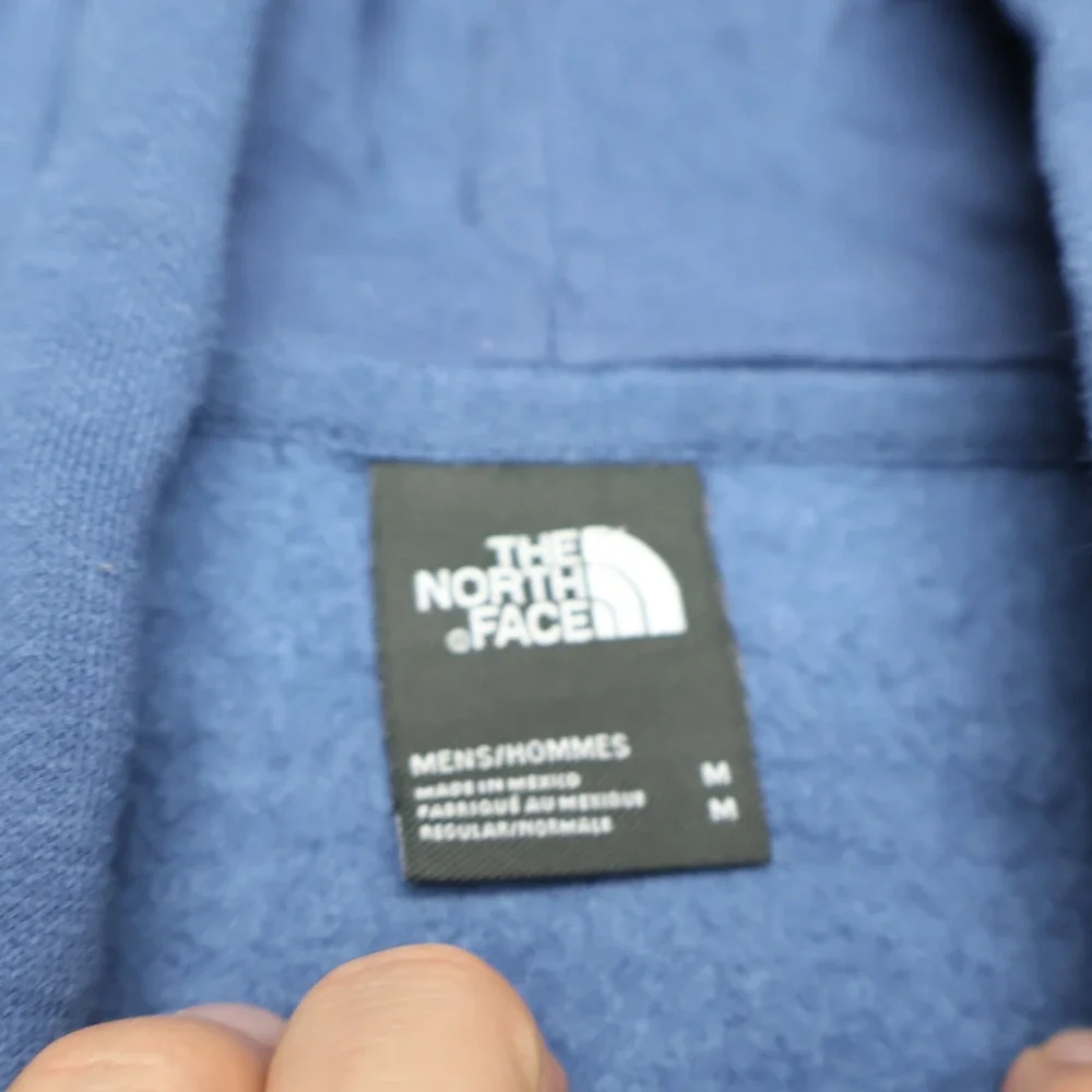 North Face Hoodie Mens Medium Blue Half Dome Pullover Fleece Classic Sweatshirt